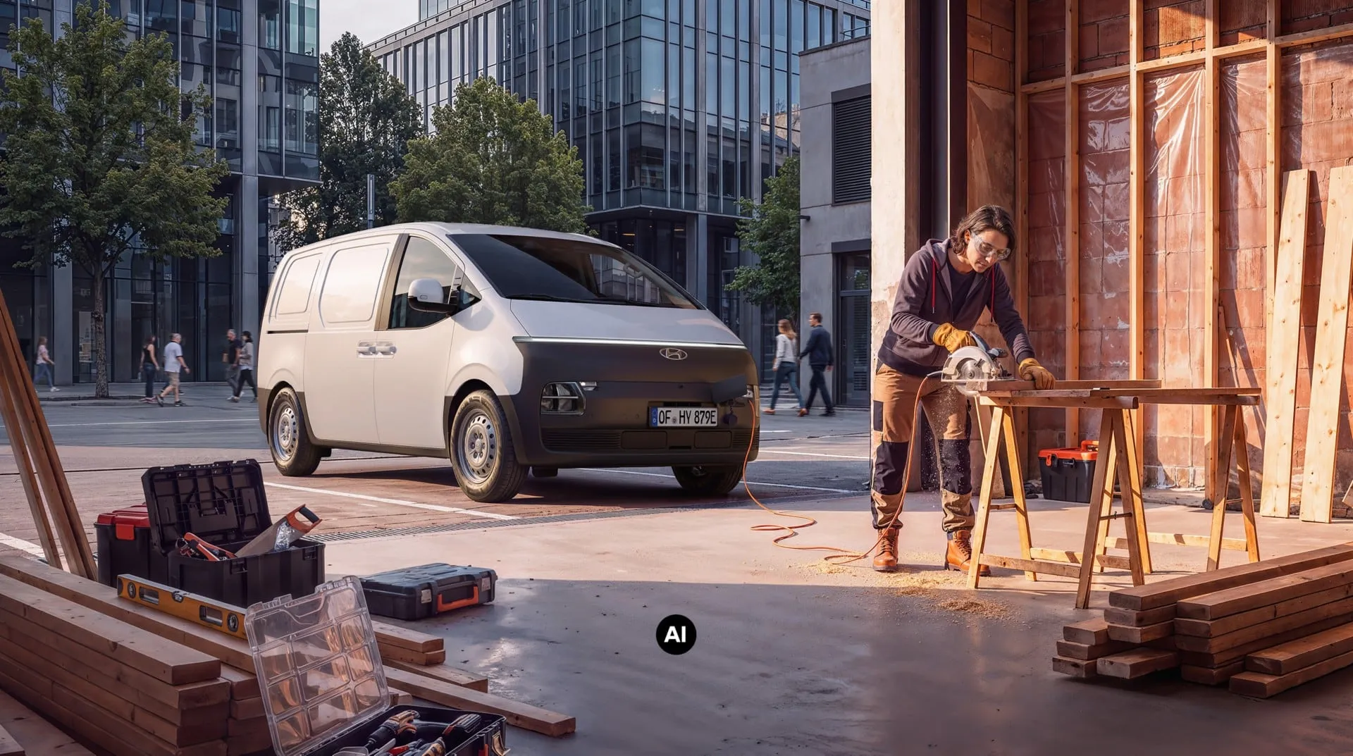 Hyundai STARIA Cargo Elektro – Details 3 (KI-generiert)