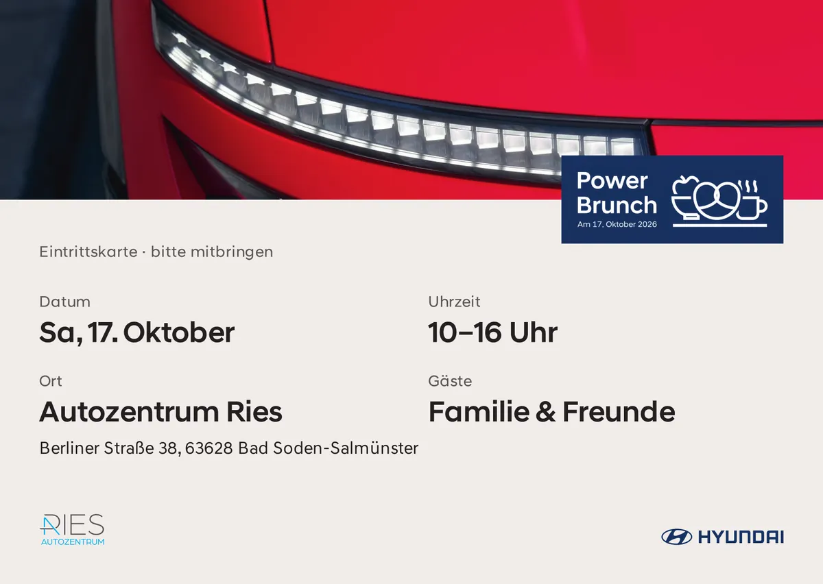 Die Eintrittskarte aus dem Einladungsbrief: Samstag, 17. Oktober, 10 bis 16 Uhr, Autozentrum Ries