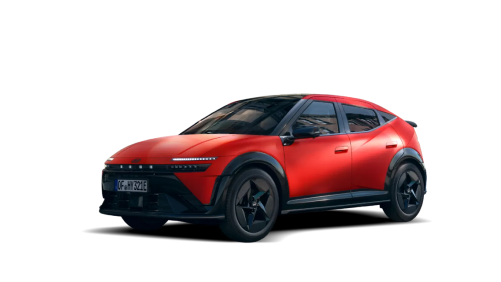 Hyundai IONIQ 3 N Line in Fierce Red, Dreiviertelansicht von vorn