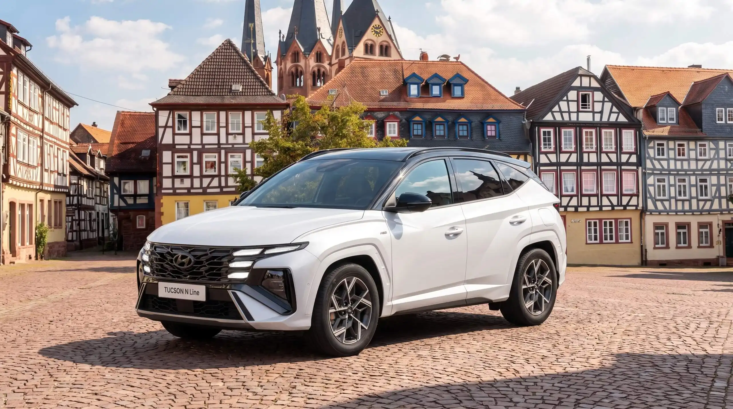 Hyundai TUCSON vor der Gelnhäuser Altstadt