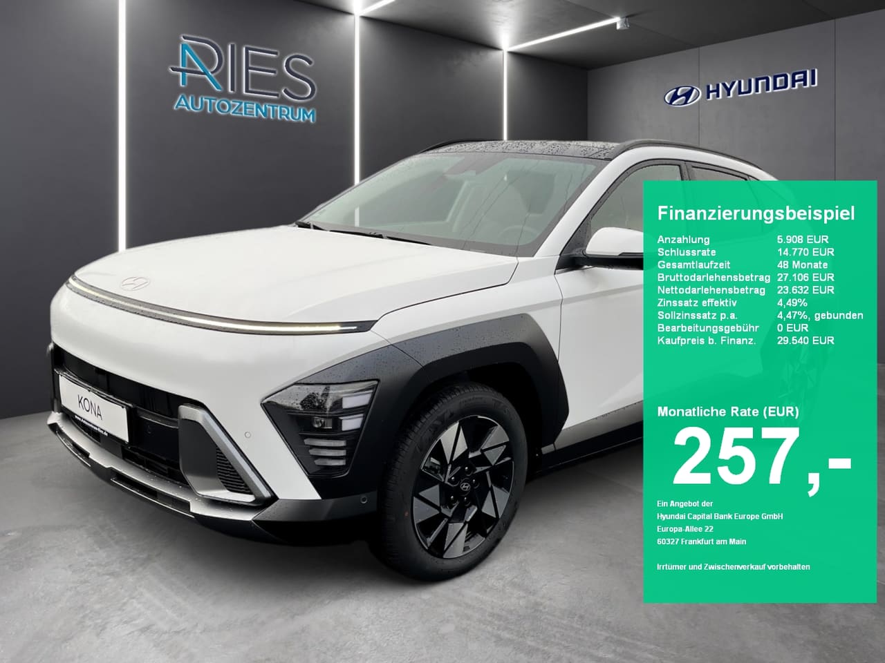 Hyundai Kona SX2 (MY25) 1.6 T-GDI (170 PS) 7-DCT 4WD Prime Glas-Schiebedach