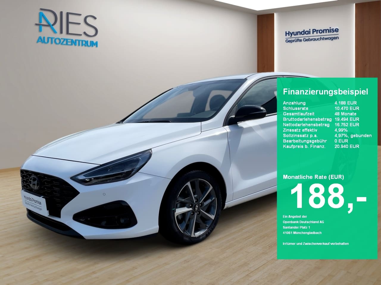 Hyundai i30 FL 5-Türer (MY25) 1.0 T-GDI (100PS) 7-DCT 2WD Advantage Plus-Paket