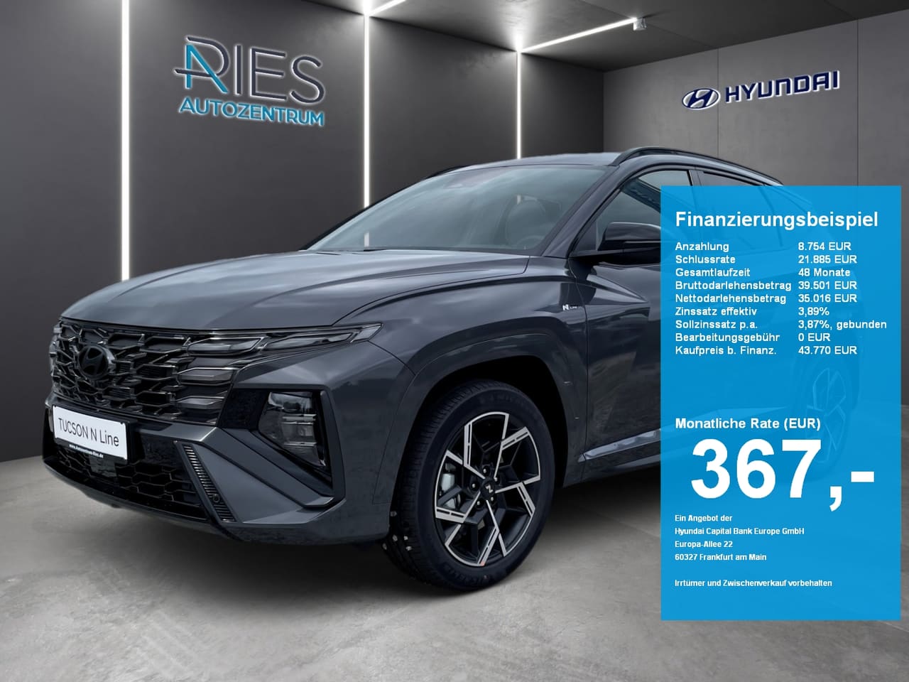 Hyundai Tucson FL HEV (MY26) 1.6 T-GDi (239 PS) 6-AT 2WD N Line X Assistenz-Paket. ECS