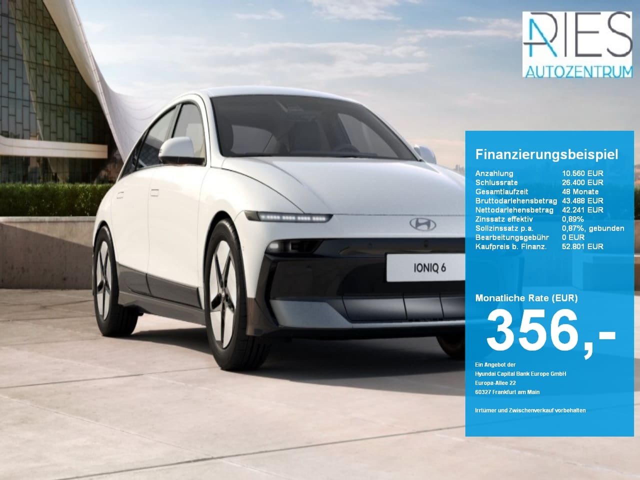 Hyundai IONIQ 6 EV FL (MY26) 84 kWh (229 PS) 2WD CENTRIQ Technik-Paket