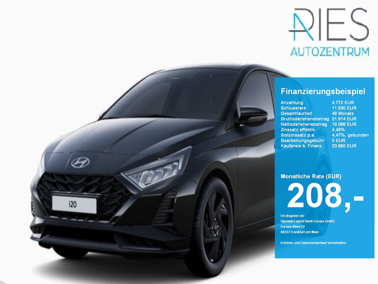 Hyundai i20 FL (MY26+ICC) 1.0 T-GDI (90 PS) 7-DCT 2WD Blackline